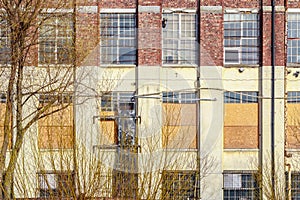 Facade of an abandoned building