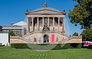 Facade of Alte National Galerie in Berlin, Germany
