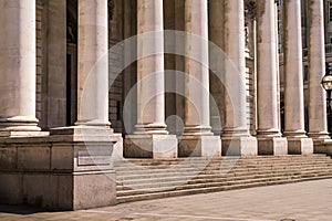 Facade of the ancient Royal Exchange, London photo