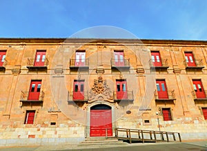 facade in a ancient school in Salamanca