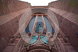 Facade of the Anglican Cathedral in Liverpool - United Kingdom