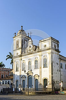 Facade of a antique catholic church created in the 18th century