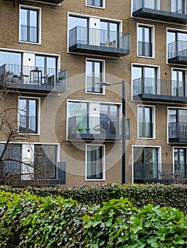 Facade of an apartment building in London