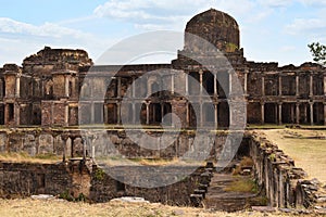 Facade of Badal Mahal and Talab at Raisen fort