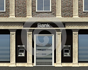 Facade of a bank branch