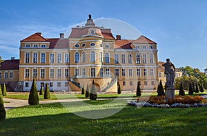 The facade of the baroque palace in Rogalin