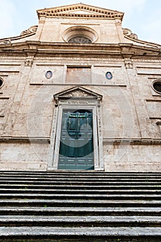 Facade of Basilica di Sant Agostino in Rome photo