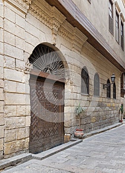 Facade of Bayt Al-Suhaymi, historic old house, Cairo, Egypt photo