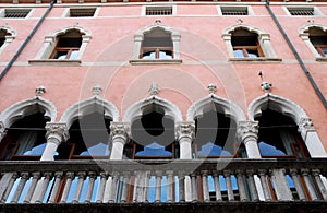 Facade of a beautiful building in Corso Palladio in Vicenza in Veneto (Italy)