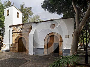 The facade of the beautiful Ermita de Nuestra SeÃÂ±ora de Regla church in Pajara, Fuerteventura, Canary Islands, Spain photo