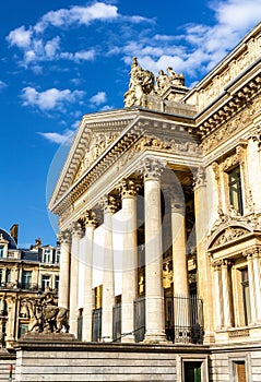 Facade of Brussels Stock Exchange photo