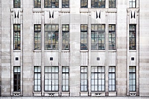 Facade of a building with Art Deco style in London