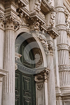 Facade of the building of the church of San MoisÃ¨ in Venice, Italy
