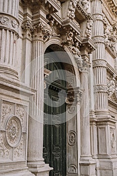 Facade of the building of the church of San MoisÃ¨ in Venice, Italy