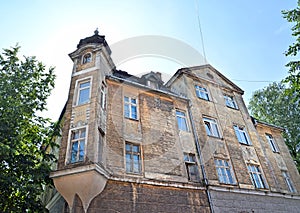 Facade of the building of the general city hospital fund 1909. Kaliningrad region, CHERNYAKHOVSK