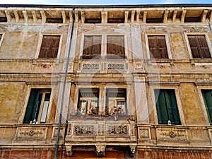 facade of an building , image taken in Marostica, Vicenza, Italy