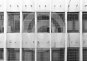 Facade building pattern in modern apartment housing. Abstract