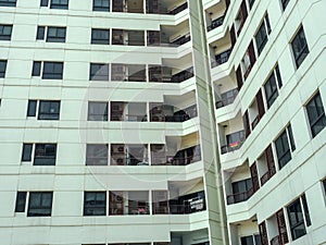 Facade building pattern in modern apartment housing. Abstract architecture background