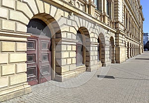 Facade of the building of the stock exchange in Kaliningrad