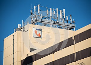 The facade building of Telstra Corporation Limited is Australia`s largest telecommunications company.