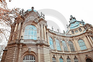 Facade Building of Vajdahunyad Castle. Budapest, Hungary. photo