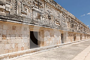 Facade carvings at the prehispanic town of Uxmal photo