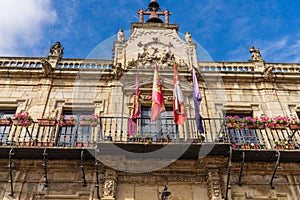 Facade of the Casa Consistorial in the main square of the city of Leon in Spain photo