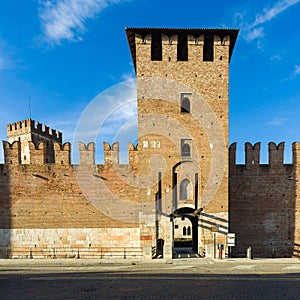 Facade of Castelvecchio in Verona