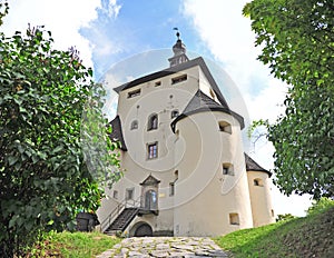 Facade of a castle in Banska Stiavnica