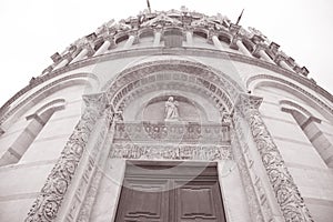 Facade of Cathedral Church Baptistry, Pisa