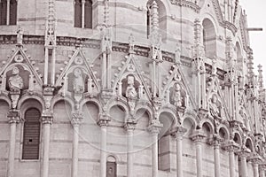 Facade of Cathedral Church Baptistry, Pisa; Italy