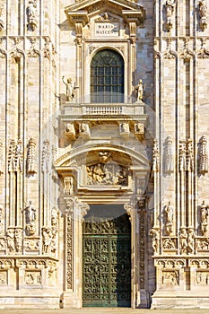 Facade of the Cathedral Duomo, in Milan