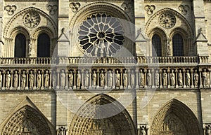 Facade of the Cathedral Notre Dame de Paris photo