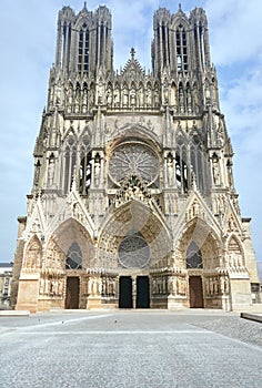 Facade of the cathedral of Notre-Dame de Reims