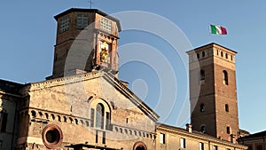 The facade of the cathedral of Reggio Emilia