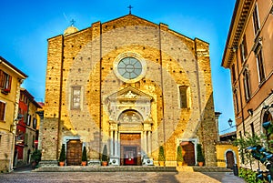 Facade of the Cathedral in Salo, Lake Garda, Italy photo