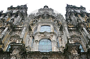 Facade of the Cathedral of Santiago de Compostela photo