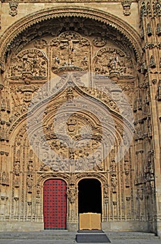 Facade of the cathedral in city Salamanca