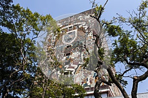 Facade of the Central Library Biblioteca Central at the Ciudad Universitaria UNAM University in Mexico City - Mexico North Am photo