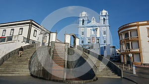 Facade of church in Angra do Heroismo, Island of Terceira, Azores