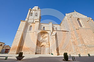 Facade of church of the Assumption in Melgar de Fernamental in B photo