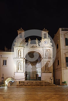 Facade of church in the historic part of the city, Matera, Italy