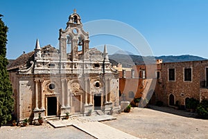 Facade of church in monastery arkadi