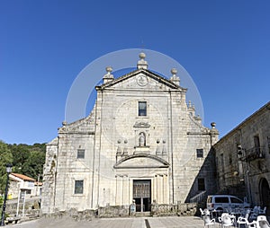Facade of the church of the Montederramo monastery from the 16th century. Ourense, Galicia, Spain.