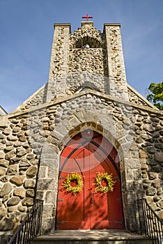 Facade of a church in New England