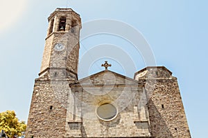 Facade of the church of Saint Vincent de Sarria in Barcelona photo