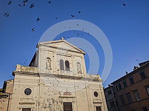 The facade of the church of Saints Margherita and Martino