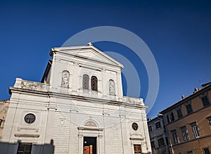 The facade of the church of Saints Margherita and Martino