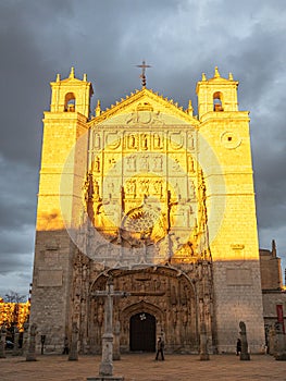 Facade of the church of San Pablo in Plaza de San Pablo, Valladolid, Castilla y Leon, Spain