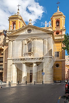 Facade of church San Pedro in Almeria, Spain